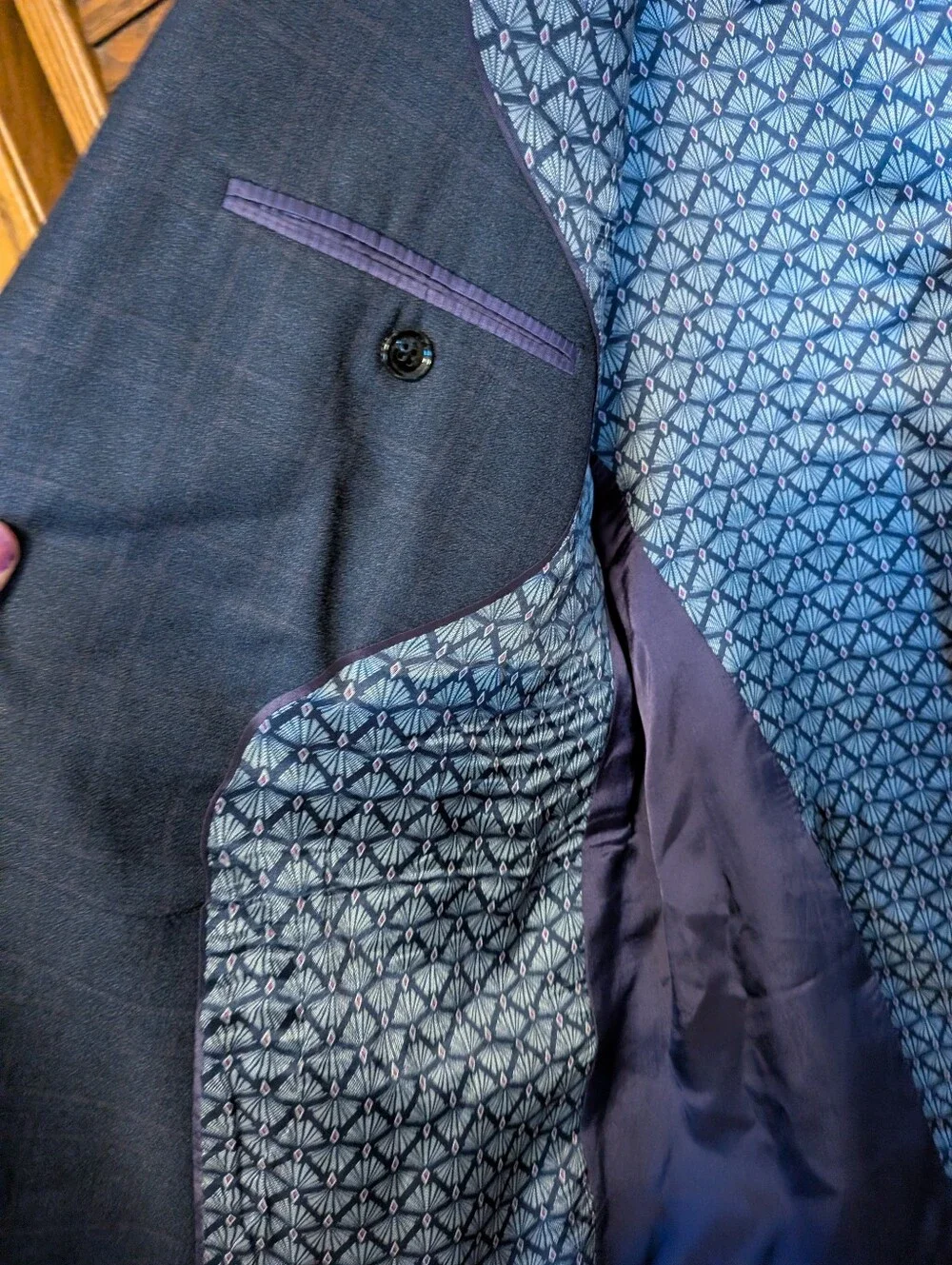 Ted Baker navy blue 2 Pc plaid suit 2button single-breasted jacket & Pants 39R